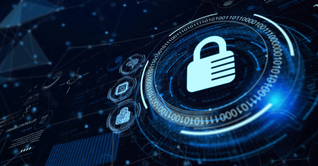 secure lock in digital space to represent secured data practices